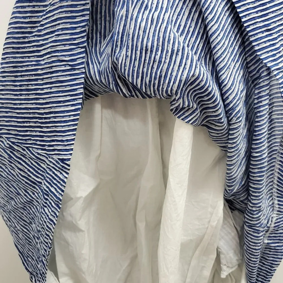 GAP Women's Blue White Distressed Stripe Silk Blend Lined Babydoll‎ Dress Size S - Picture 4 of 8